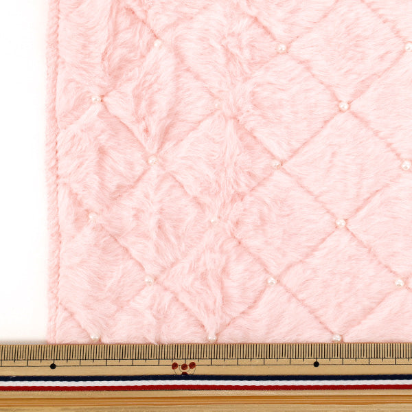 Tissu 『Fourrure de perles de lapin』 Tissu coupé Env. 65 cm x 100 cm Rose C-HSPF-PI"