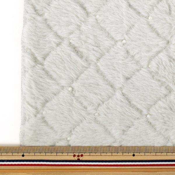 Tissu 『Fourrure de perles de lapin』 Tissu coupé Env. 65 cm x 100 cm Gris clair C-HSPF-LGY"