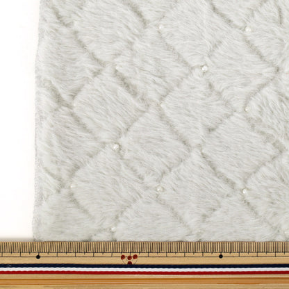 Tissu 『Fourrure de perles de lapin』 Tissu coupé Env. 65 cm x 100 cm Gris clair C-HSPF-LGY"