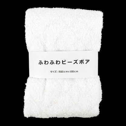 Stoff „FlauschigPerlenboa Stoffstück Ca. 65 cm x 100 cm Weiß HS2304-1"