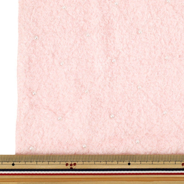 Stoff „FlauschigPerlenboa Stoffstück Ca. 65 cm x 100 cm Rosa HS2304-1"