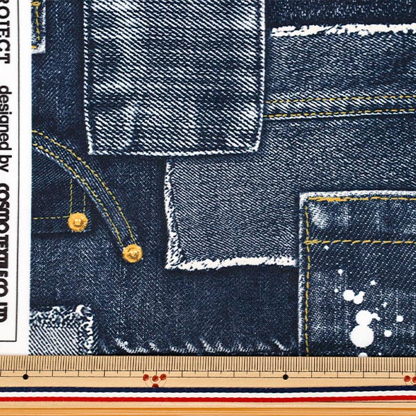 [Quantity from 5] Fabric "Knit print denim pattern MLT001K"