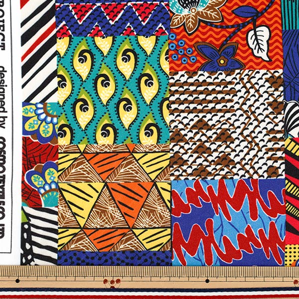 [Quantité à partir de 5] Tissu "Maille imprimé motif rayé africain MLT001G"