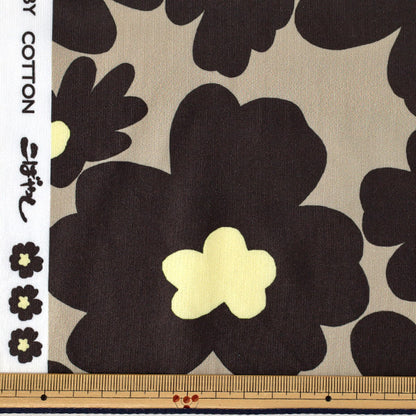 【数量5から】 生地 『ポリエステルスムースニット 北欧調花柄 グレー×ブラック KDP136-B』 COTTON KOBAYASHI コットンこばやし 小林繊維