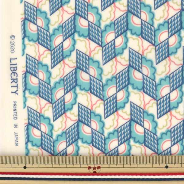 [来自数量5] 织物 "Liberty Liberty Print层压折射蓝色] Liberty Japan
