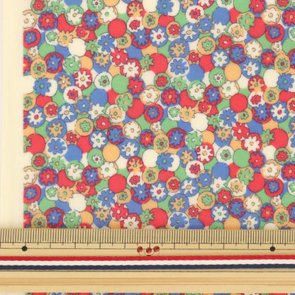 [来自数量5] 织物 "Liberty Liberty Print层压圆珠红色] Liberty Japan