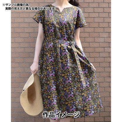 [Из количества 5] Ткань "Liberty Liberty Print Тана газон Amber's Posie DC28672-YE" Свобода Япония