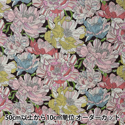 [Aus Menge 5] Stoff "Liberty Liberty Print Kord Schwarz Burn 3631226L121A" Liberty Japan