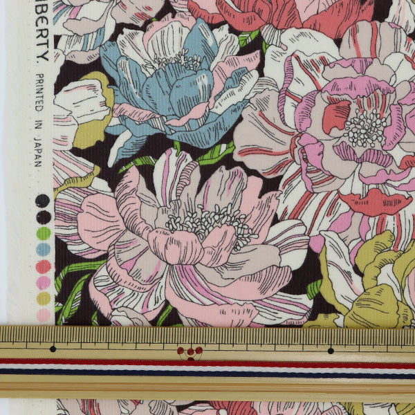 [Aus Menge 5] Stoff "Liberty Liberty Print Kord Schwarz Burn 3631226L121A" Liberty Japan