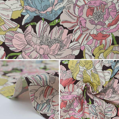 [Aus Menge 5] Stoff "Liberty Liberty Print Kord Schwarz Burn 3631226L121A" Liberty Japan