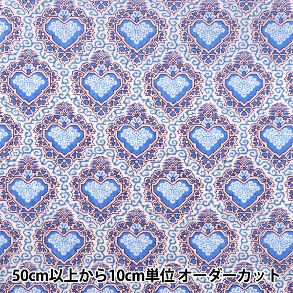 [來自數量5] 織物 "自由自由印刷 塔納草坪 紅心之王3632107-22AT" Liberty Japan