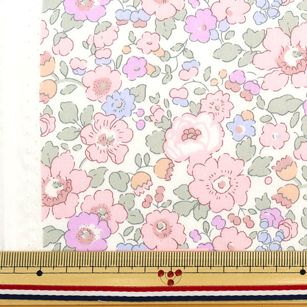 [De la cantidad 5] Tela "Liberty Liberty Print LibertyCésped Tana Betzi 85%Reducción de color púrpura rosa 3332019S-J22N" 【Yuzawayaoriginal】
