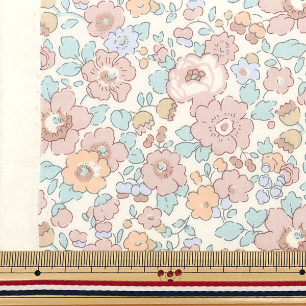 [From quantity 5] Fabric "Liberty Liberty Print LibertyTana lawn Betzi 85%reduction Pink beige 3332019S-J22O" 【Yuzawayaoriginal】
