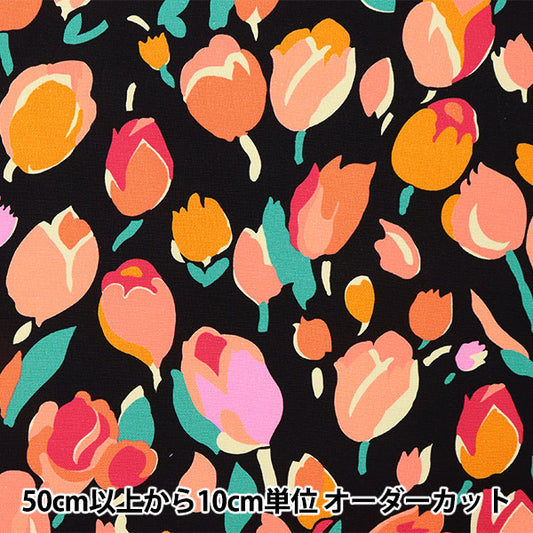 [Из количества 5] Ткань "Liberty Liberty Print № 11 Canvas Tulip Букет 2583101-A" Свобода Япония