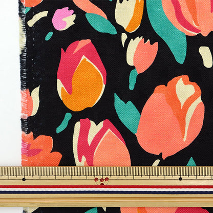 【数量5から】 生地 『LIBERTY リバティプリント 11号帆布 チューリップブーケ 2583101-A』 リバティジャパン