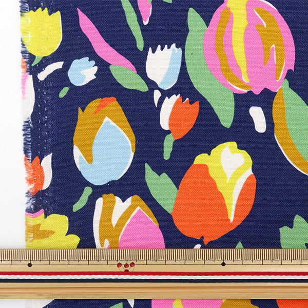 【数量5から】 生地 『LIBERTY リバティプリント 11号帆布 チューリップブーケ 2583101-J23C』 リバティジャパン