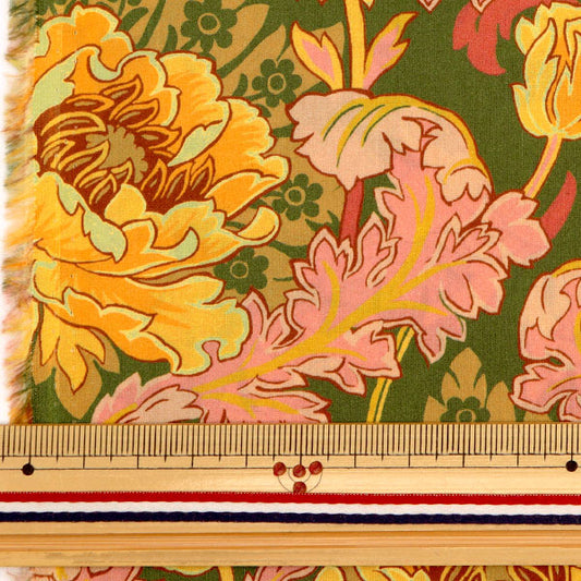 [수량 5에서] 천・원단 "리버티 패브릭 타나론 Ash Bee Poppy 363J6821-A" Liberty Japan