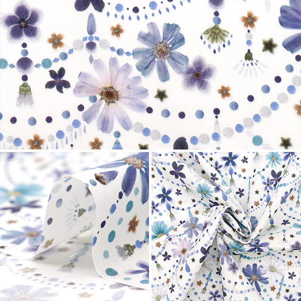 [Dalla quantità 5] Tessuto "Tessuto di libertà tana de pelouse Ghirlanda floreale 363J4219-24AU" Liberty Japan