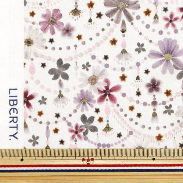 [Dalla quantità 5] Tessuto "Tessuto di libertà tana de pelouse Ghirlanda floreale 363J4219-24DU" Liberty Japan