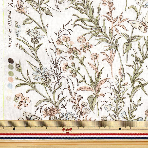 [Quantità a partire da 5] Tessuto "Liberty Fabrics Flanders Linen Butterfly Medu 363J4226-J25G" Liberty Japan
