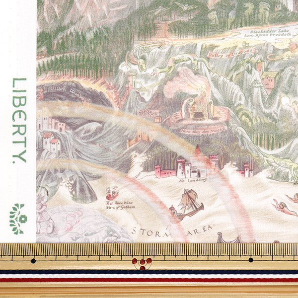 [Quantity starting from 5] Fabric "Liberty Fabrics Organic"Tana lawn Story Map 157J7490125CU" Liberty Japan