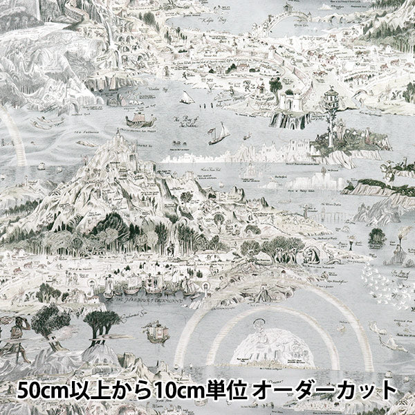 [Quantity starting from 5] Fabric "Liberty Fabrics Organic"Tana lawn Story Map 157J7490125DU" Liberty Japan