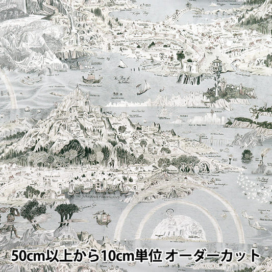 [Quantity starting from 5] Fabric "Liberty Fabrics Organic"Tana lawn Story Map 157J7490125DU" Liberty Japan