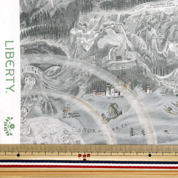 [Quantity starting from 5] Fabric "Liberty Fabrics Organic"Tana lawn Story Map 157J7490125DU" Liberty Japan