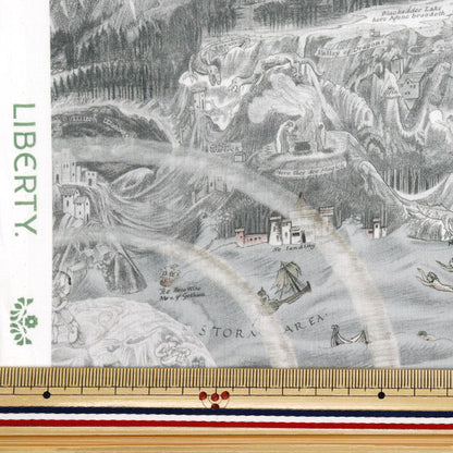 [Quantity starting from 5] Fabric "Liberty Fabrics Organic"Tana lawn Story Map 157J7490125DU" Liberty Japan