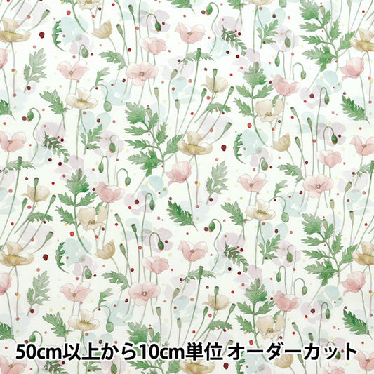 [Количество, начиная с 5] Ткань "Свободные ткани" Тана газон Садовые маки 363J7403-25BU" Liberty Japan