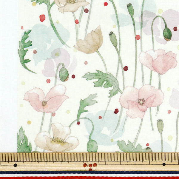 [الكمية تبدأ من 5] الأقمشة "الحرية الأقمشة" عشب التانا حديقة الخشخاش 363J7403-25BU" Liberty Japan