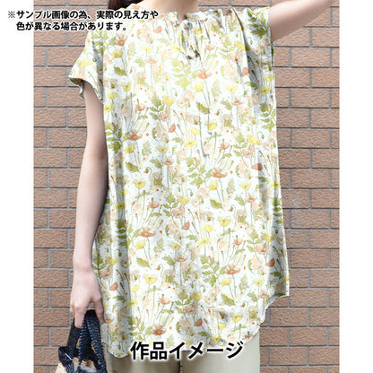 [الكمية تبدأ من 5] الأقمشة "الحرية الأقمشة" عشب التانا حديقة الخشخاش 363J7403-25BU" Liberty Japan