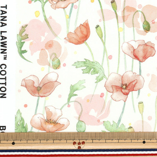 [الكمية تبدأ من 5] الأقمشة "الحرية الأقمشة" عشب التانا حديقة الخشخاش 363J7403-25CU" Liberty Japan