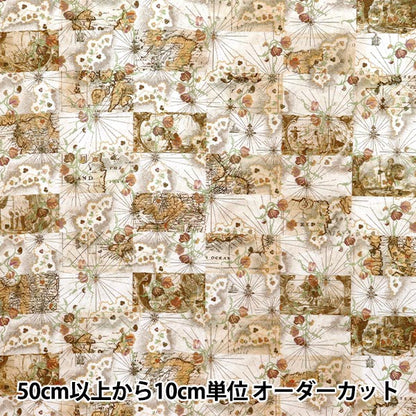 【数量5から】 生地 『リバティ・ファブリックス タナローン ハネムーン・マップ 363J7413-25BU』 Liberty Japan リバティジャパン