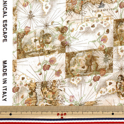 【数量5から】 生地 『リバティ・ファブリックス タナローン ハネムーン・マップ 363J7413-25BU』 Liberty Japan リバティジャパン