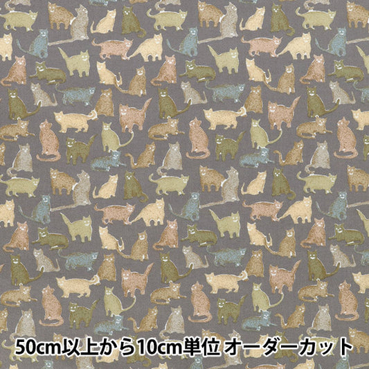 [Quantity from 5] Fabric "Liberty Fabrics Cotton Flannel Smiley Cats DC25713-J12C" Liberty Japan