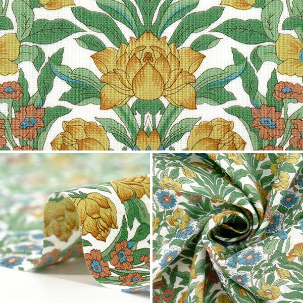 [Количество от 5] Ткань 『Liberty Fabrics Хлопок Лен』Простыни Морское стекло LB-7200-2A" Liberty Japan