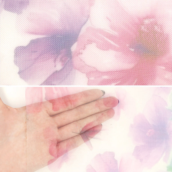 Stoff "Tülldruck"Stoffstück Aquarellblumenmuster ca. 70 cm x 98 cm C-TDP6260-022" 【YuzawayaOriginal】