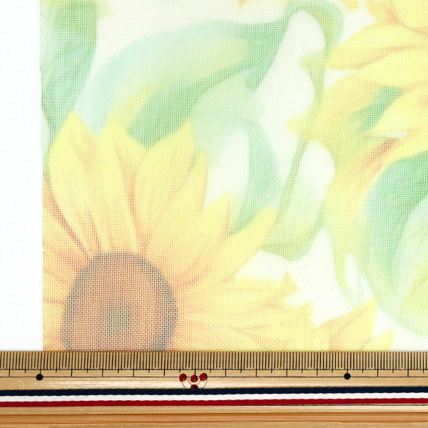 生地 『チュールプリントカットクロス ひまわり柄 約70cm×98cm C-TDP6260-03』 【ユザワヤオリジナル】