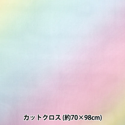 生地 『チュールプリントカットクロス グラデーション 約70cm×98cm C-TDP6260-08』 【ユザワヤオリジナル】