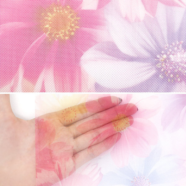 生地 『チュールプリントカットクロス コスモス柄 約70cm×98cm C-TDP6260-09』 【ユザワヤオリジナル】