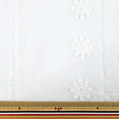 Fabric "Trend fabric 3D embroidery lace flower Cut Cloth Approximately 130cm x 50cm Off-white TF-91COW” KIYOHARA
