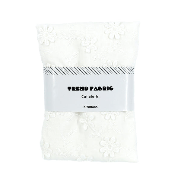 Fabric "Trend fabric 3D embroidery lace flower Cut Cloth Approximately 130cm x 50cm Off-white TF-91COW” KIYOHARA