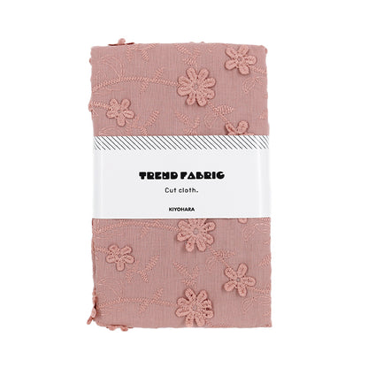 Stoff "Trendstoff 3D-Stickerei Spitze Blume Stoffstück Ca. 130 cm x 50 cm Rosa TF-91CP“ KIYOHARA