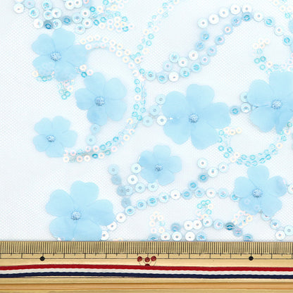 [Quantità a partire da 5] Tessuto "Sequestro di floreale floreale blu floreale Sptulh-flflbl"