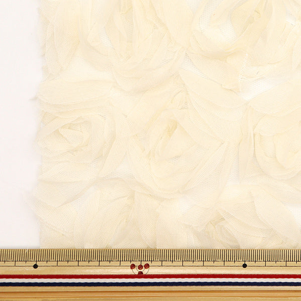 [الكمية تبدأ من 5] الأقمشة "Rose Tulle Ivory Rosetulh-1iv"