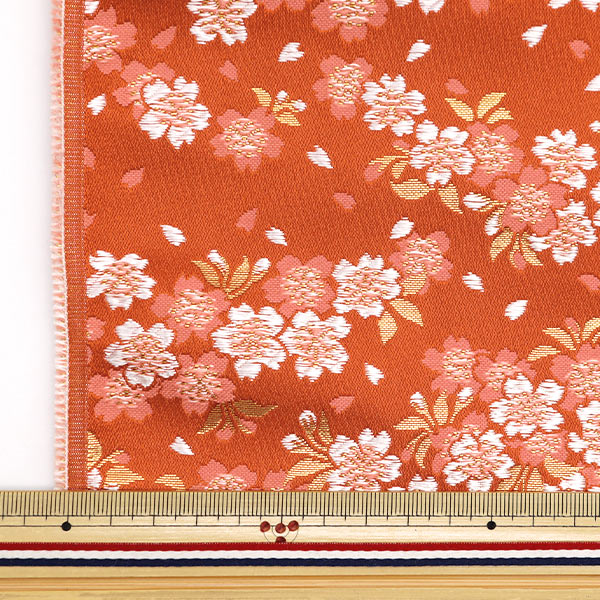 [From quantity 5] Fabric 『Gold Brocade Sancho rust vermilion 20-1750-1]