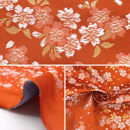 [From quantity 5] Fabric 『Gold Brocade Sancho rust vermilion 20-1750-1]