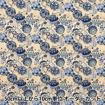 [From quantity 5] Fabric 『Gold Brocade Rakurai Bulk Enter Branch Color 74-11090-B]