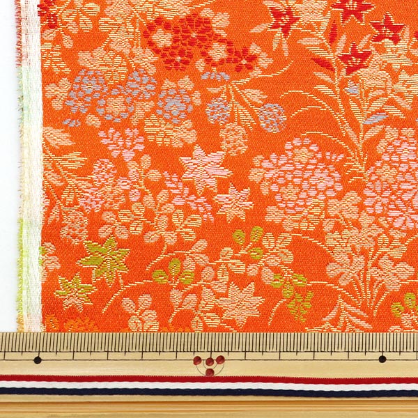 [Quantity starting from 5] Fabric 『Gold Brocade Juu Sancho orange 14-560"